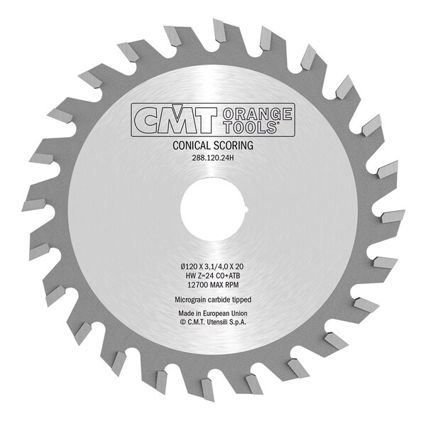 Cmt Scoring Blade, 125mm dia., 3.1-4.2mm Kerf - 288.125.24K