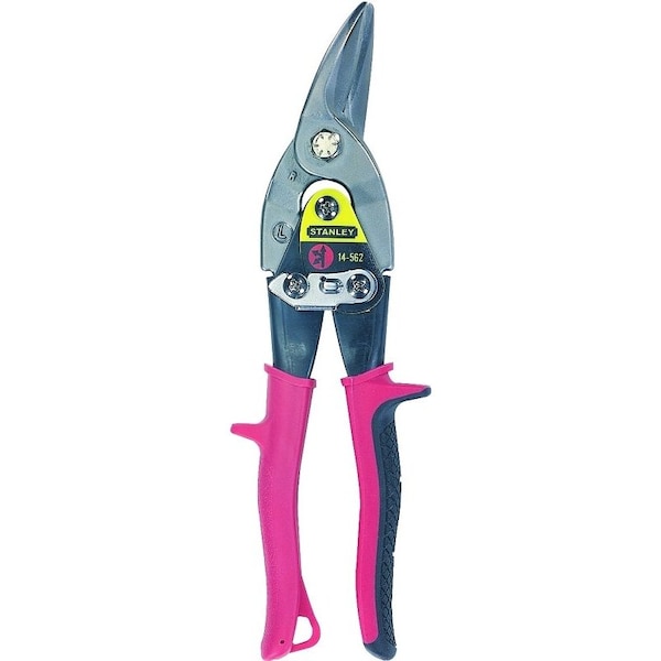 Stanley Aviation Snip, 12 in OAL, 1-9/5 in L Cut, Left Cut, Steel Blade, Cushion-Grip Handle - FMHT73755/14-562