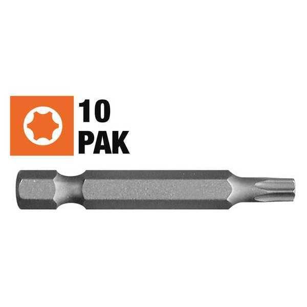 Century Drill & Tool Star Power Screwdriving Bit, T20, 2in, 10Pk - 69020