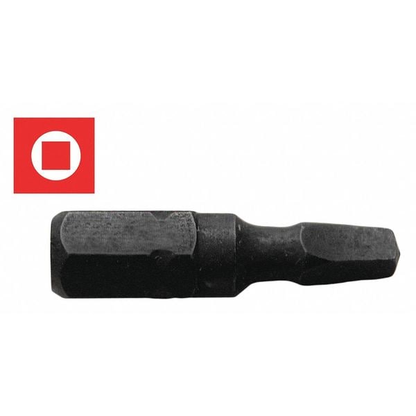 Century Drill & Tool Impact Screwdriver Bit Sqr, 1, 1 in., 2 Pk - 66151