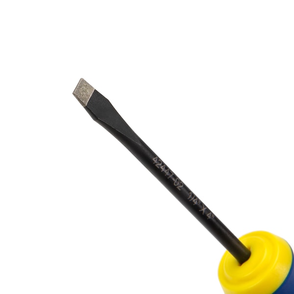 Estwing 1/4" x 6" Slotted Magnetic Diamond Tip Screwdriver with Ergonomic Handle - 42447-02
