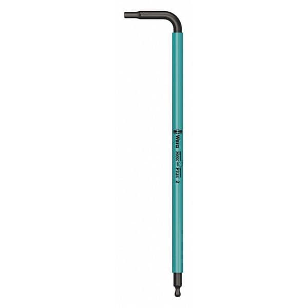 Wera Plain L Key, 2 mm Tip Size, 6 in Long, 3 in Short - 05022602001