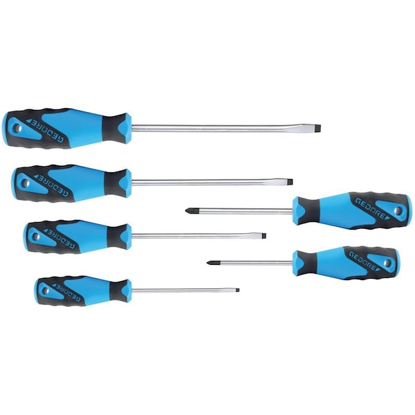 Gedore Screwdriver Set, 3C, 6 pcs., Is 4-8 Pz 1-2 - 2150-2160 PZ-06