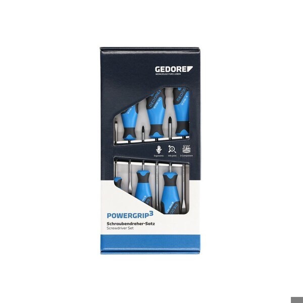Gedore Screwdriver Set, 3C, 6 pcs., Is 4-8 Pz 1-2 - 2150-2160 PZ-06