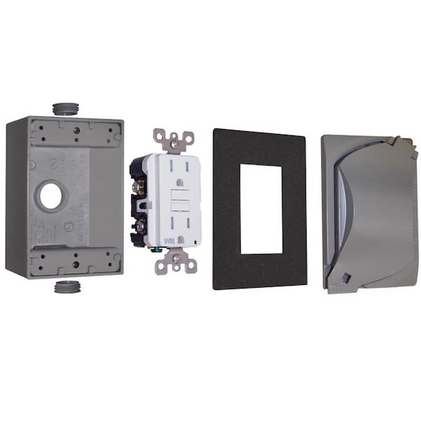 Sigma Electric Receptacle Kit, 1 Gang, Die-Cast Metal - 16449