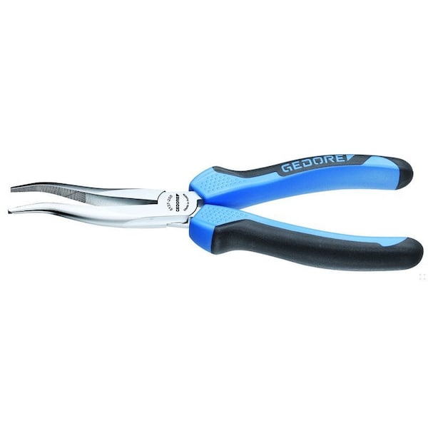Gedore Mechanics Pliers, 8", 30 Deg, Features: Flat-Round Tapered Jaws, Cross-Hatched Gripping Surfaces - 8137-200 JC