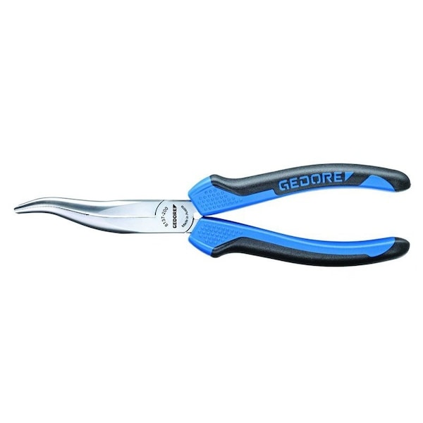 Gedore Mechanics Pliers, 8", 30 Deg, Features: Flat-Round Tapered Jaws, Cross-Hatched Gripping Surfaces - 8137-200 JC