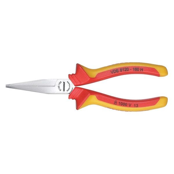 Gedore Insulated Flat Nose Pliers, 6-1/4" - VDE 8120-160 H