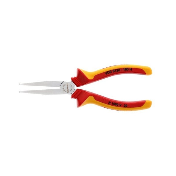 Gedore Insulated Flat Nose Pliers, 6-1/4" - VDE 8120-160 H