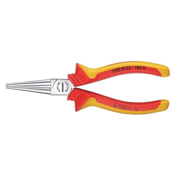 Gedore Insulated Round Nose Pliers, 6-1/4", Overall Length: 160mm - VDE 8122-160 H