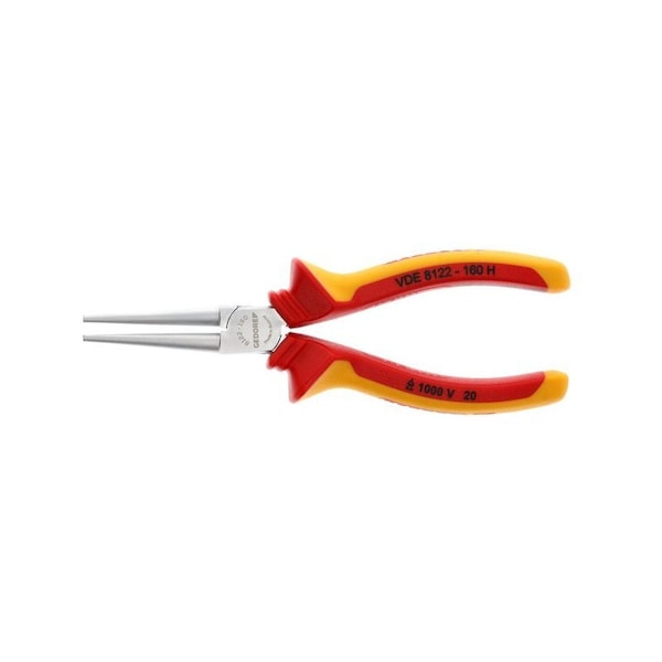 Gedore Insulated Round Nose Pliers, 6-1/4", Overall Length: 160mm - VDE 8122-160 H