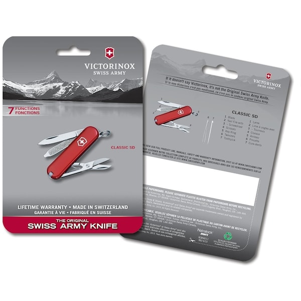 Swiss Army Brands 2024 Victorinox 56011 Classic Sd Red 58Mm, Clam Pack - VIC-0.6223-X107