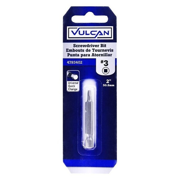 Vulcan Screwdriver Bit, Hex Shank, S2 Chrome Molybdenum Steel - 306001OR