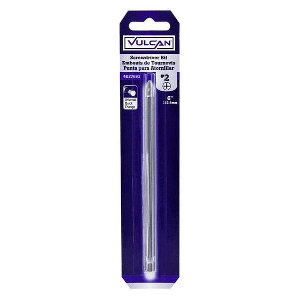 Vulcan Screwdriver Bit, Hex Shank, S2 Chrome Molybdenum Steel - 376131OR