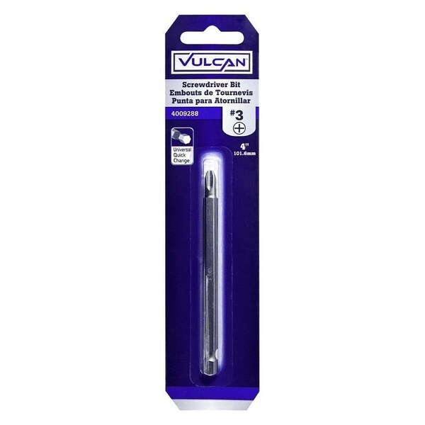 Vulcan Screwdriver Bit, Hex Shank, S2 Chrome Molybdenum Steel - 375241OR