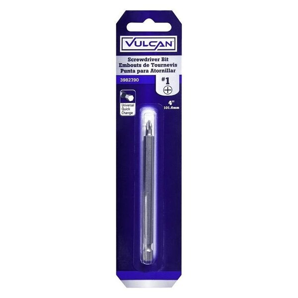 Vulcan Screwdriver Bit, Hex Shank, S2 Chrome Molybdenum Steel - 375081OR