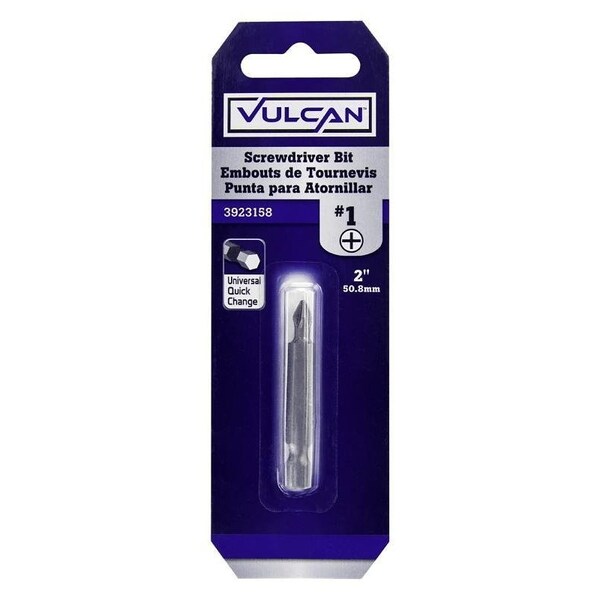 Vulcan Screwdriver Bit, Hex Shank, S2 Chrome Molybdenum Steel - 304811OR