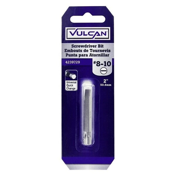 Vulcan Screwdriver Bit, Hex Shank, S2 Chrome Molybdenum Steel - 306861OR