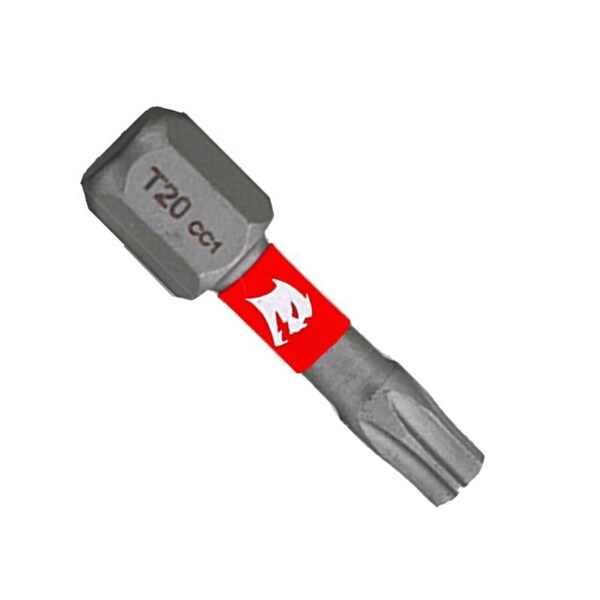 Diablo Insert Bit, T20 Drive, Torx Drive, 1/4 in Shank, Hex Shank, 1 in L, HSS - DT201P100