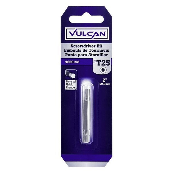 Vulcan Screwdriver Bit, Hex Shank, S2 Chrome Molybdenum Steel - 322881OR