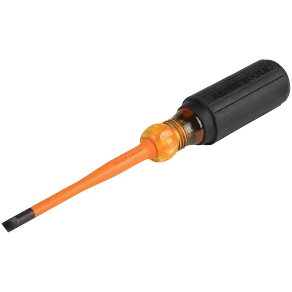 Klein Tools Slim-Tip Insulated Screwdriver, 1/4-Inch Cabinet, 4-Inch Round Shank - 6924INS