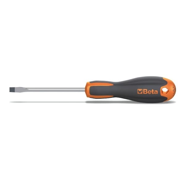 Beta 1201E Evox Slotted Screwdriver, Chrome-plated, 8mm Black Tip, OAL 150mm - 012011057