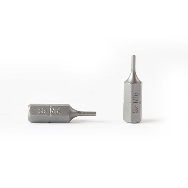 Superior Steel Single End Hexagonal Screwdriver Bits - 1 Inch Long - 1/16 Hex, PK 10 - BH106-10PK