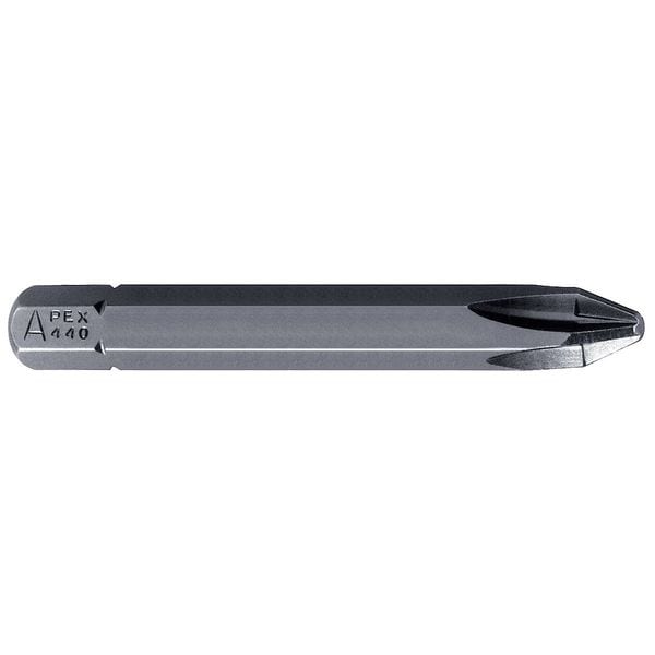 Apex Tool Group Torsion Bit, SAE, 1/4", Hex, #2, 2" - 440-22X