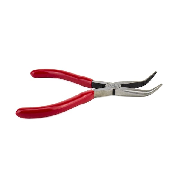 Excel Blades Bent Nose Pliers Spring Loaded Carbon Steel 5" Serrated Jaw Pliers 6pk - 55590