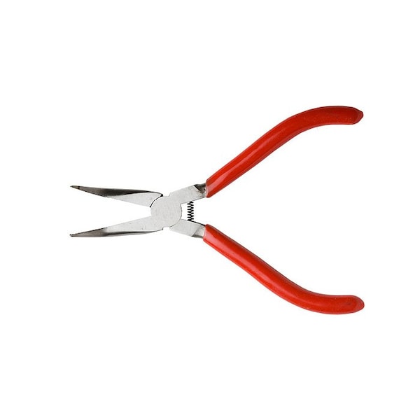 Excel Blades Bent Nose Pliers Spring Loaded Carbon Steel 5" Serrated Jaw Pliers 6pk - 55590