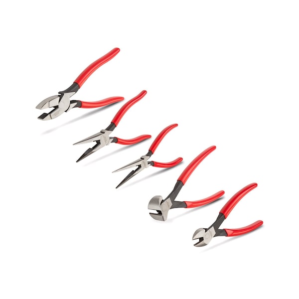 Tekton Pliers Set, 5-Pc (Long Nose, Diagonal Cutting, End Cutting, Lineman's) - PLR99011