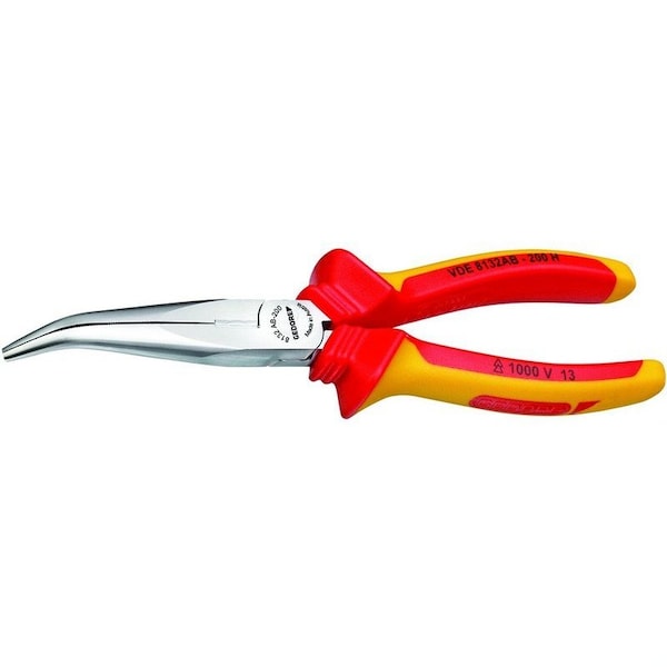 Gedore Ins Bent, Needle Nose Pliers, 8", Number of Pieces: 1 - VDE 8132 AB-200 H