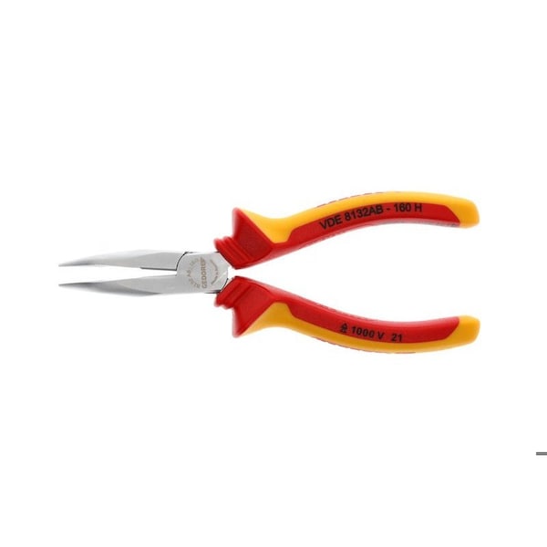 Gedore Ins Bent, Needle Nose Pliers, 6-1/4", Number of Pieces: 1 - VDE 8132 AB-160 H