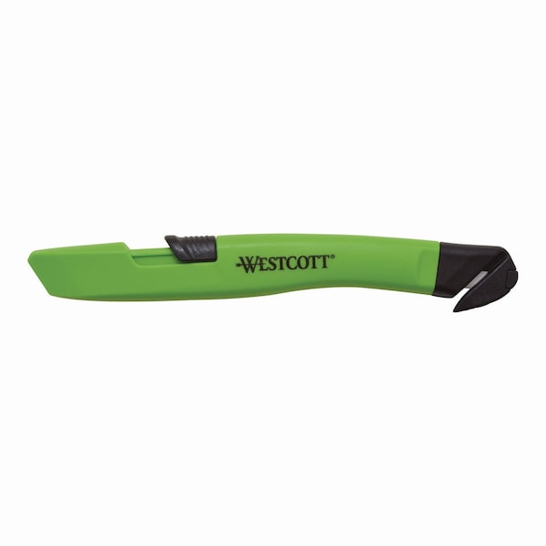 Westcott Safety Ceramic Blade Box Cutter, 0.5 in. Blade, 5.7 in. Plastic Handle, Green - 17969