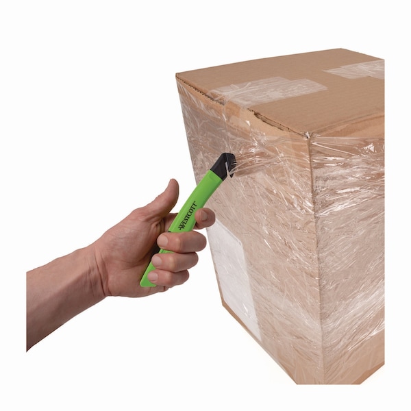 Westcott Safety Ceramic Blade Box Cutter, 0.5 in. Blade, 5.7 in. Plastic Handle, Green - 17969