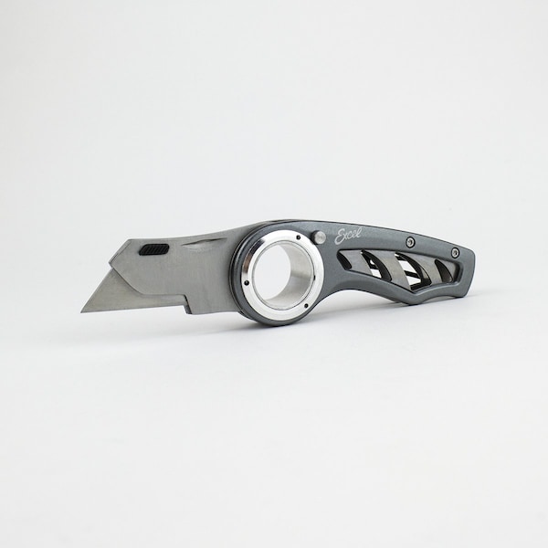 Excel Blades K60 Revo Utility Knife, Folding Knife with Clip, Work Knife, Gray, 6pk - 16061