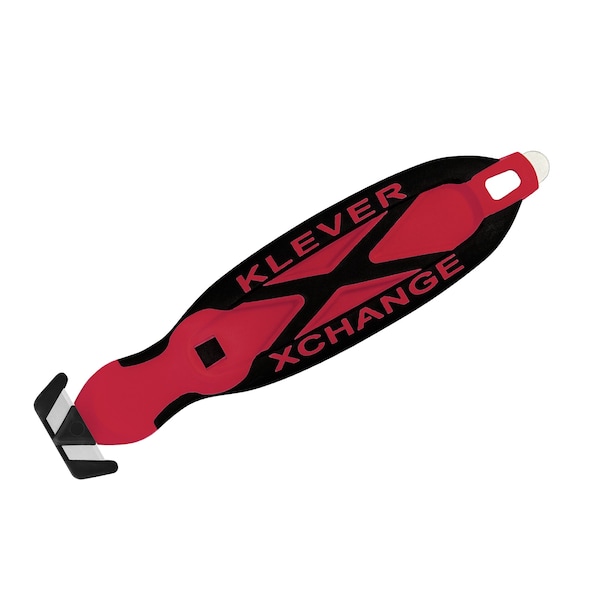 Klever XChange20 Safety Cutter with Metal Tape Splitter, Red - KCJ-XC-20R
