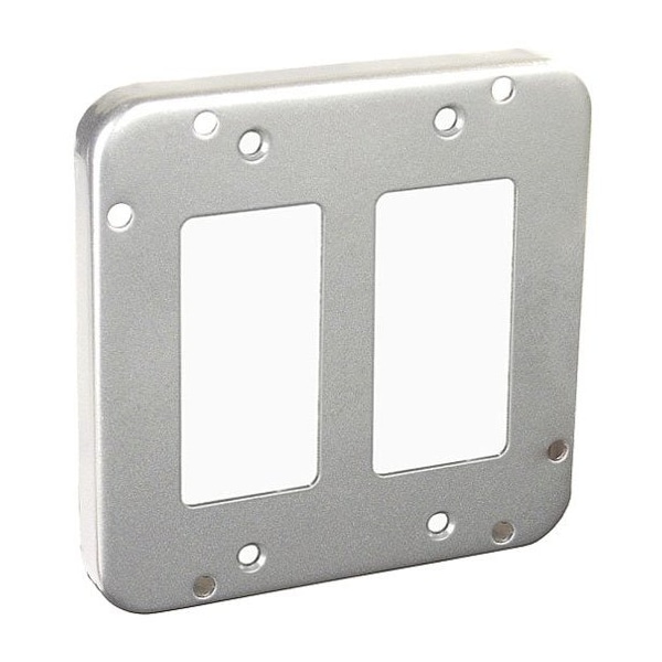 Southwire Electrical Box Cover, Square, Galvanized Steel, GFCI, Raised Cover - 72C49