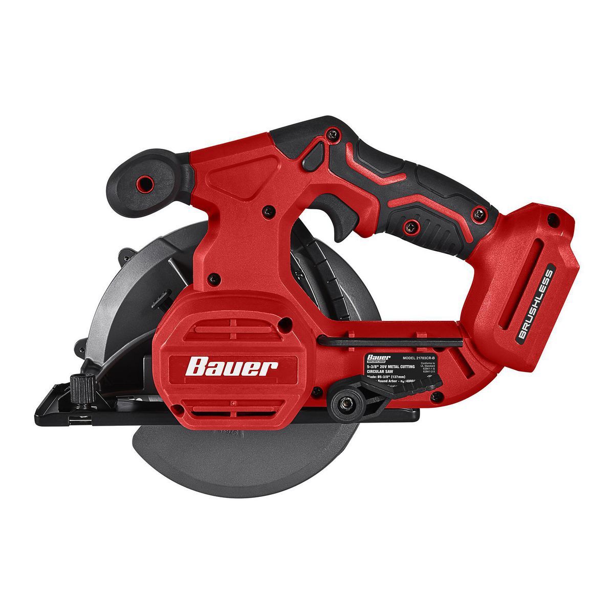 Sierra circular inalámbrica Bauer 20V Brushless de 5-3/8 pulgadas para corte de metal - Solo herramienta - 58261