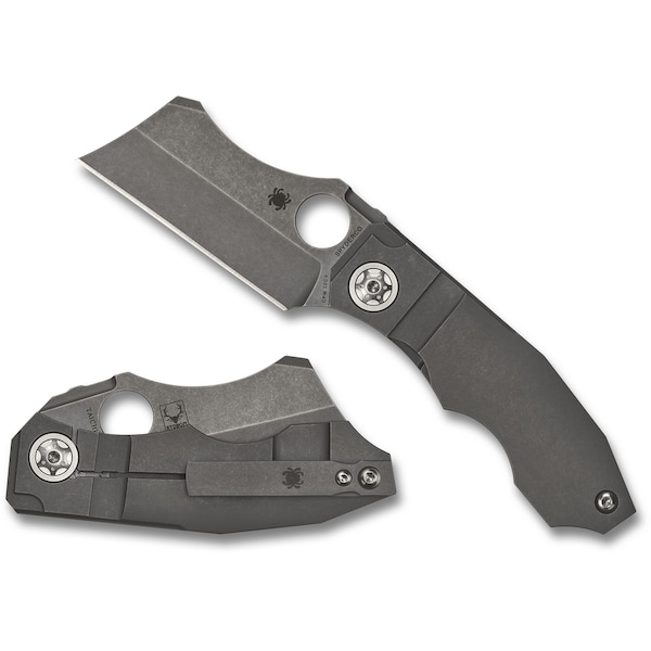 Spyderco 2024 Spyderco Reveal 9, Stovepipe Titanium , Plain Edge - SPY-C260TIP