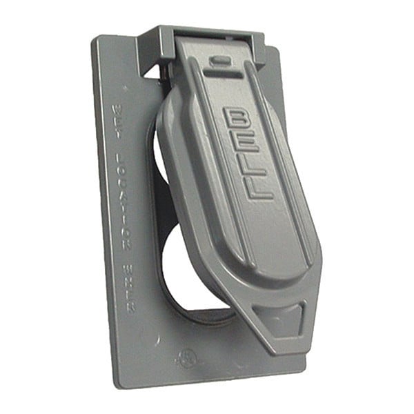 Bell Outdoor Electrical Box Cover, Outlet Box Type, 1 Gang, Rectangular, Aluminum, Flip and Snap Cover - 5146-5