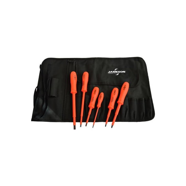Jameson Jameson Tools 1000V Insulated Screwdriver Set, 6-Piece - JT-KT-02100