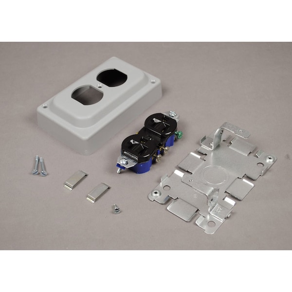 Wiremold 15A 125V Duplex Receptacle Box And Cover - 1543GL