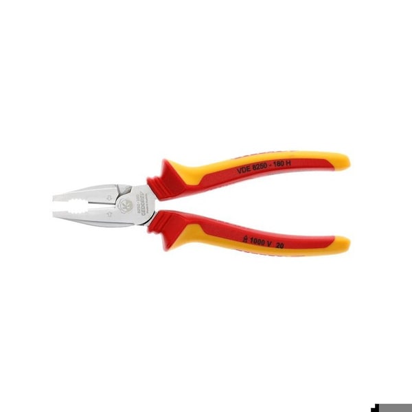 Gedore Ins. Power Combination Pliers, 7-7/8", Jaw Length: 38.5mm - VDE 8250-180 H