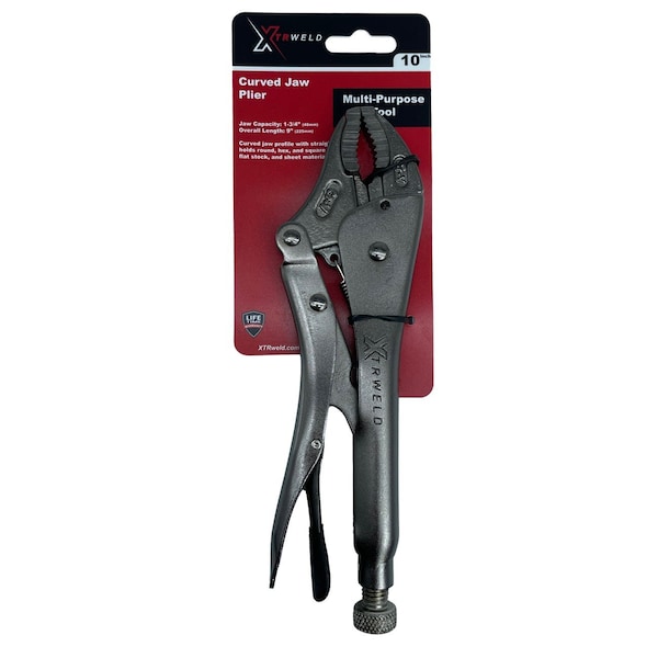 Xtrweld Curved-Jaw Locking Pliers 10 in. Steel Black Nickel Chrome - TPLCJ10
