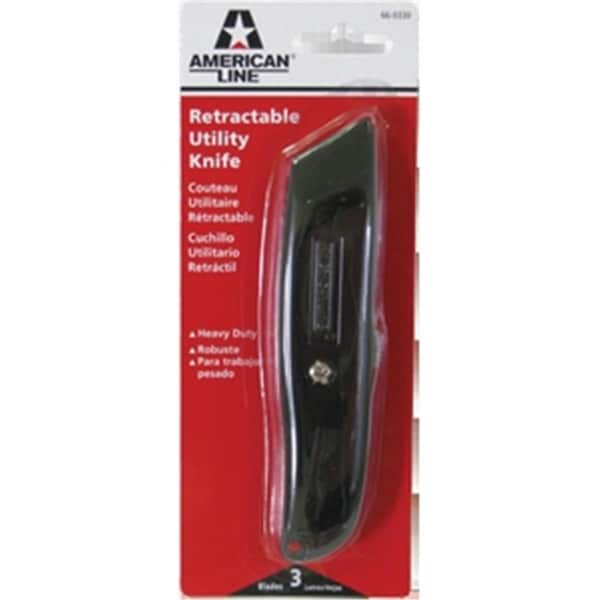 American Safety Razor 66-0330 Metal Retractable Utility Knife With 3 Blades - AM327670