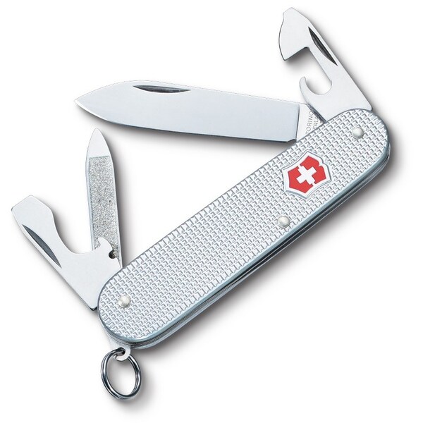 Swiss Army Brands 2024 Victorinox 53042 Cadet Silver Alox, Ribbed 84Mm - VIC-0.2601.26-033-X1