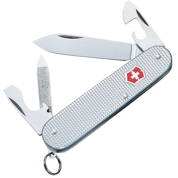Swiss Army Brands 2024 Victorinox 53042 Cadet Silver Alox, Ribbed 84Mm - VIC-0.2601.26-033-X1