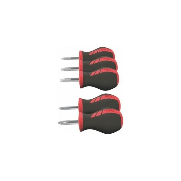 Holex Stubby Slotted and Pozidriv Screwdriver Set, 5 Pc - 667326 3/2