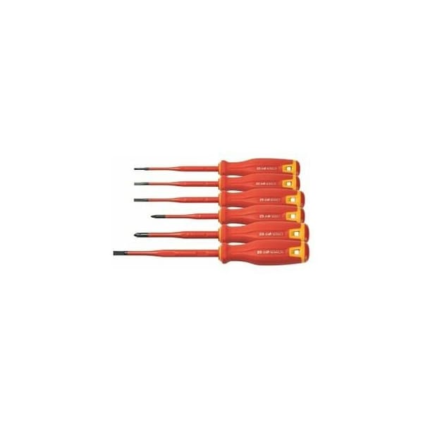 Garant Insulated Slotted and Pozidriv Screwdriver Set with Slim Blade, 6 Pc - 666996 4/2